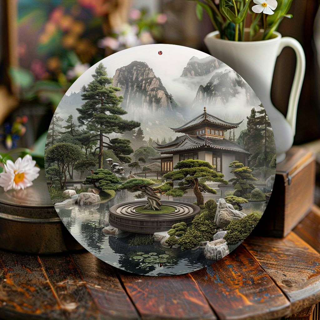 Placa de Metal Redonda Vintage - Bonsai Garden Wall avaliação e preço