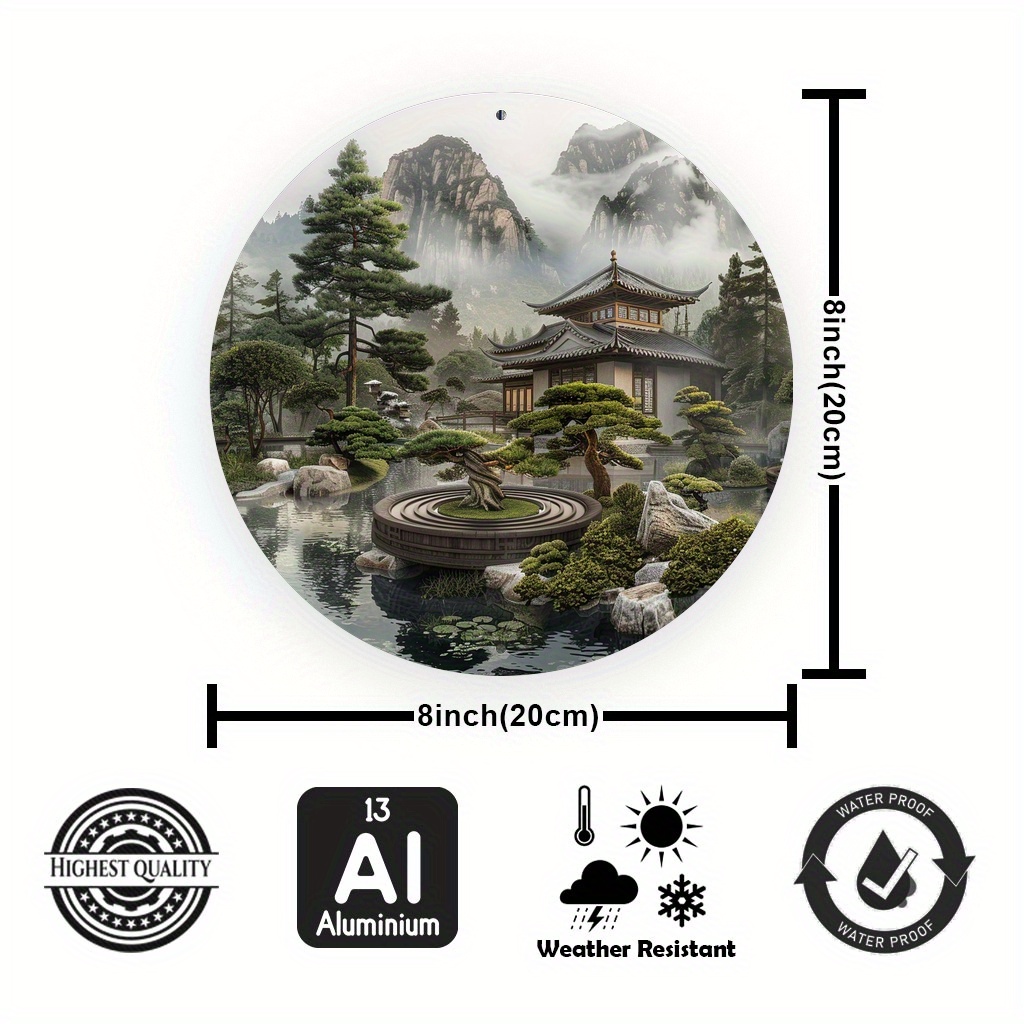 Placa de Metal Redonda Vintage - Bonsai Garden Wall avaliação e preço