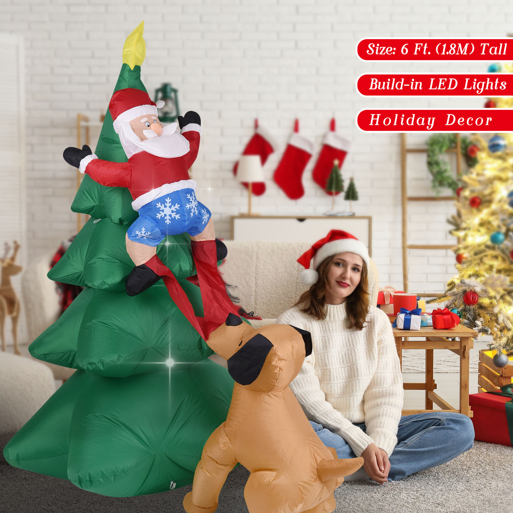 Cão inflável de natal com árvo - Bonsai Garden Tree avaliação e preço