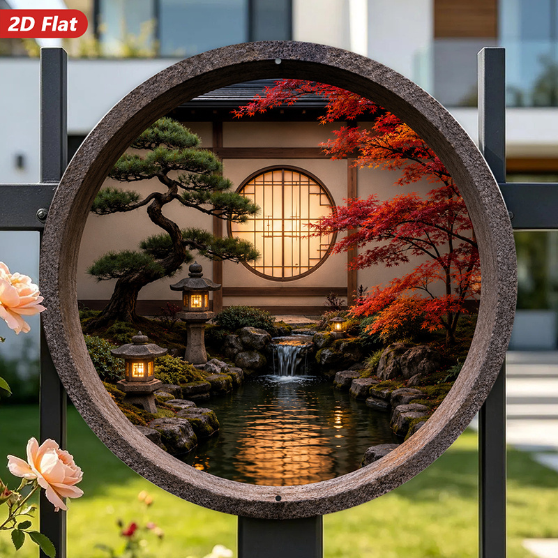 Placa de Metal Redonda 2D, 1 p - Bonsai Garden Wall avaliação e preço